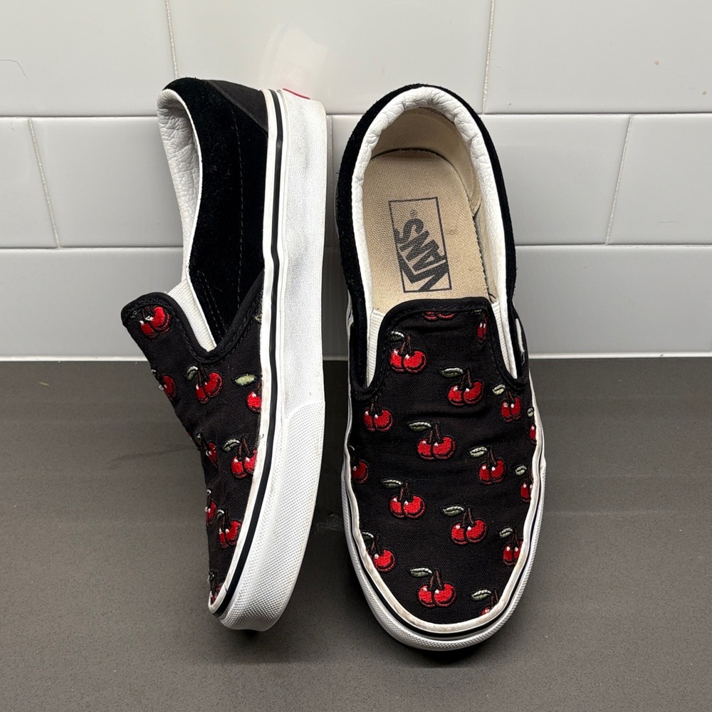 Cherry Embroidered Vans